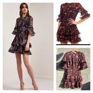 KEEPSAKE LIGHT UP MINI DRESS‎ / BLACK  ROSE